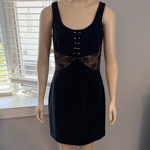 Elegant Black Lace Detail Dress